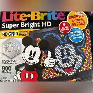 Disney Lite-Brite Super Bright HD Peg Art Set - Black, Yellow, Red, Blue, White